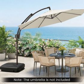 225 LBS Cantilever Patio Umbrella Base with Wheels and Crossed Base