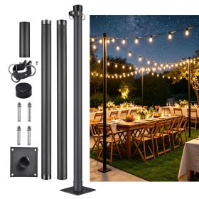 8ft Sun Sail Pole Post Black