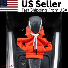 Car Gear Shift Cover Mini Hoodie Gear Shift Cover for Car Shifter Interior Trim (Hoodie Color: Orange)